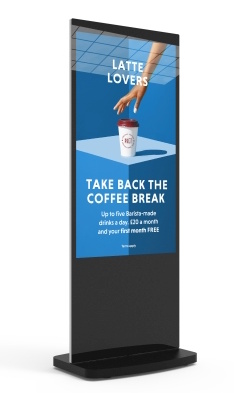 Freestanding digital poster display