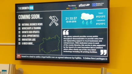 Longlevens Library digital display installation